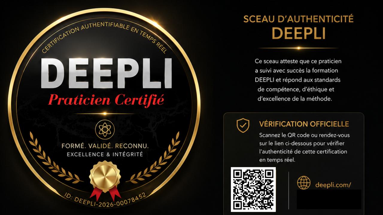 Sceau d'authenticité DEEPLI - Praticien certifié